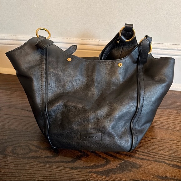 Cole Haan Black Leather Shoulder Bag - Picture 5 of 16